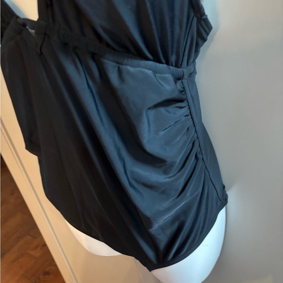 Pink blush maternity Black Ruffled One-Piece Swimsuit S - Picture 2 of 5